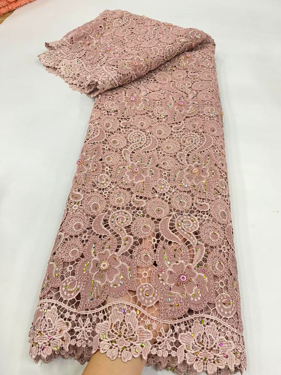 Latest Cord Guipure Lace Fabri - огляд і ціна Crystal Mesh Fabric