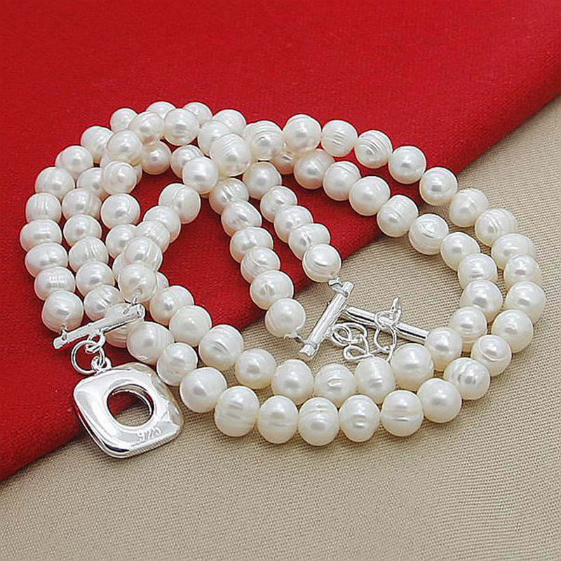 Aravant 925 Silver Double Laye - огляд і ціна Pearl Trim Chain