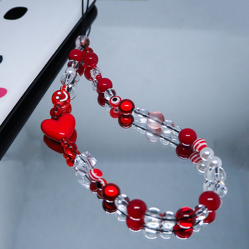 Red Clear Mobile Y2k Phone Cha - огляд і ціна Pearl Trim Chain