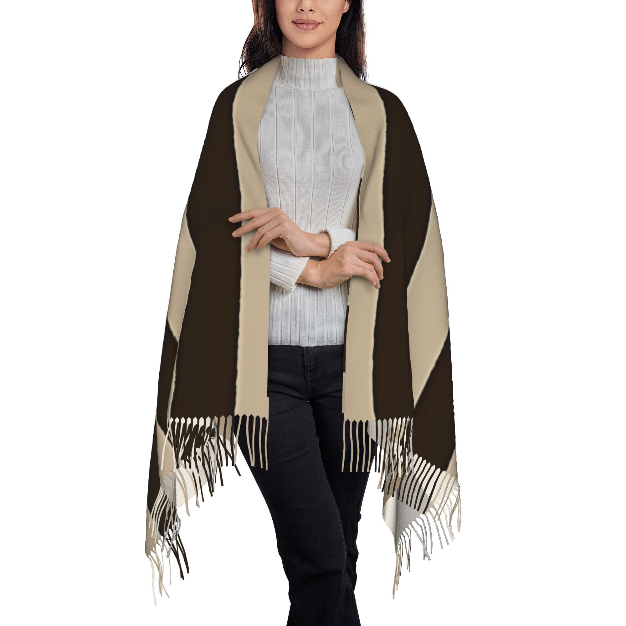 1pc Vertical Brown & Beige Str - огляд і ціна Tassel Fringe Trim